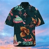 Chemise Homme Imprimé Floral Oiseau Animal Col rabattu Bouton bas Imprimer Manches Courtes Plein Air Décontractée Vacances Standard Polyester Décontractée Mode Designer miniinthebox