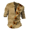 Chemise Homme Imprimé Floral Papillon Animal Col en V Bouton bas Imprimer Manches Longues Plein Air Décontractée Vacances Standard Polyester Décontractée Rétro Vintage Designer miniinthebox