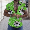 Chemise Homme Imprimé Football Sport Col rabattu Bouton bas Imprimer Manches Courtes Plein Air Décontractée Vacances Standard Polyester Décontractée Mode Designer miniinthebox