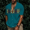 Chemise Homme Imprimé Géométrie Col rabattu Bouton bas Imprimer Manches Courtes Plein Air Décontractée Vacances Standard Aspect lin (polyester) Design Décontractée Mode / Eté / Printemps / Eté miniinthebox