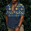 Chemise Homme Imprimé Géométrie Col rabattu Bouton bas Imprimer Manches Courtes Plein Air Décontractée Vacances Standard Aspect lin (polyester) Design Décontractée Mode / Eté / Printemps / Eté miniinthebox