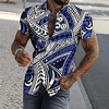 Chemise Homme Imprimé Géométrie Col rabattu Bouton bas Imprimer Manches Courtes Plein Air Décontractée Vacances Standard Polyester Design Décontractée Mode / Eté / Printemps / Eté miniinthebox