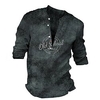 Chemise Homme Imprimé Lettre Col en V Bouton bas Imprimer Manches Longues Plein Air Décontractée Vacances Standard Polyester Décontractée Rétro Vintage Designer miniinthebox