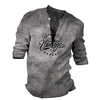 Chemise Homme Imprimé Lettre Col en V Bouton bas Imprimer Manches Longues Plein Air Décontractée Vacances Standard Polyester Décontractée Rétro Vintage Designer miniinthebox