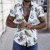 Chemise Homme Imprimé Moto Sport Col rabattu Bouton bas Imprimer Manches Courtes Plein Air Décontractée Vacances Standard Polyester Décontractée Mode Designer miniinthebox
