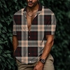 Chemise Homme Imprimé Plaid Col rabattu Bouton bas Imprimer Manches Courtes Plein Air Décontractée Vacances Standard Aspect lin (polyester) Décontractée Mode Designer miniinthebox