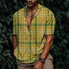 Chemise Homme Imprimé Plaid Col rabattu Bouton bas Imprimer Manches Courtes Plein Air Décontractée Vacances Standard Aspect lin (polyester) Décontractée Mode Designer miniinthebox