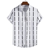 Chemise Homme Imprimé Rayé Col rabattu Bouton bas Imprimer Manches courtes Décontractée du"idien Des sports Standard Mélange de Coton Coton Décontractée Mode Respirable miniinthebox