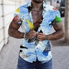 Chemise Homme Imprimé Sport Col rabattu Bouton bas Imprimer Manches Courtes Plein Air Décontractée Vacances Standard Polyester Décontractée Mode Designer miniinthebox