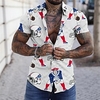 Chemise Homme Imprimé Sport Col rabattu Bouton bas Imprimer Manches Courtes Plein Air Décontractée Vacances Standard Polyester Décontractée Mode Designer miniinthebox