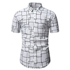 chemise homme imprimé treillis rabattable vacances imprimé manches courtes hauts décontracté classique blanc miniinthebox