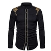 Chemise Homme Imprimés Photos Mao Bouton bas Manches Longues Plein Air Décontractée du"idien Standard Mélange de Coton Décontractée Mode Confortable miniinthebox