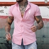 Chemise Homme Lettre Col rabattu Bouton bas Manches Courtes Plein Air Décontractée du"idien Standard Mélange de Coton Décontractée Mode Confortable miniinthebox