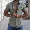 Chemise Homme Lettre Col rabattu Bouton bas Manches Courtes Plein Air Décontractée du"idien Standard Mélange de Coton Décontractée Mode Confortable miniinthebox