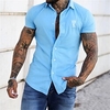 Chemise Homme Lettre Col rabattu Bouton bas Manches Courtes Plein Air Décontractée du"idien Standard Mélange de Coton Décontractée Mode Confortable miniinthebox
