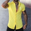 Chemise Homme Lettre Col rabattu Bouton bas Manches Courtes Plein Air Décontractée du"idien Standard Mélange de Coton Décontractée Mode Confortable miniinthebox