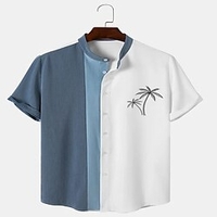 Chemise Homme Mosa que Mao Bouton bas Manches Courtes Plein Air Décontractée du"idien Standard 100% Coton Décontractée Mode Respirable miniinthebox