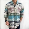 Chemise Homme Motif de flocon de neige Col rabattu Bouton bas Manches Longues Plein Air Décontractée du"idien Standard Mélange de Coton Décontractée Mode Confortable miniinthebox