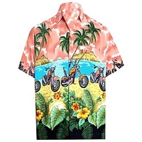 Chemise Homme Moto Col rabattu 3D Bouton bas Manches Courtes Plein Air Décontractée du"idien Standard Mélange de Coton Décontractée Mode Confortable miniinthebox