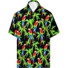 Chemise Homme Perroquet Col rabattu 3D Bouton bas Manches Courtes Plein Air Décontractée du"idien Standard Mélange de Coton Décontractée Mode Confortable miniinthebox