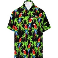 Chemise Homme Perroquet Col rabattu 3D Bouton bas Manches Courtes Plein Air Décontractée du"idien Standard Mélange de Coton Décontractée Mode Confortable miniinthebox