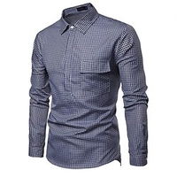 Chemise Homme Plaid Col rabattu Bouton bas Manches Longues Plein Air Décontractée du"idien Standard 100% Coton Décontractée Mode Respirable miniinthebox