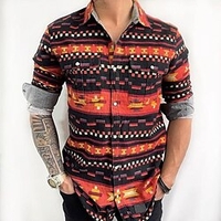 Chemise Homme Plaid Col rabattu Bouton bas Manches Longues Plein Air Décontractée du"idien Standard Mélange de Coton Décontractée Mode Confortable miniinthebox