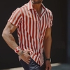 Chemise Homme Rayé Col rabattu Bouton bas Manches Courtes Plein Air Décontractée du"idien Standard 100% Coton Décontractée Mode Respirable miniinthebox