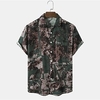 Chemise Homme Rétro Vintage Col rabattu Bouton bas Manches Courtes Plein Air Décontractée du"idien Standard Mélange de Coton Décontractée Mode Confortable miniinthebox