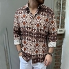 Chemise Homme Rétro Vintage Col rabattu Bouton bas Manches Longues Plein Air Décontractée du"idien Standard Mélange de Coton Décontractée Mode Confortable miniinthebox