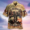 Chemise Homme Soldier Col rabattu 3D Bouton bas Manches Courtes Plein Air Décontractée du"idien Standard Mélange de Coton Décontractée Mode Confortable miniinthebox