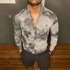 Chemise Homme Tie Dye Col rabattu Bouton bas Manches Longues Plein Air Décontractée du"idien Standard Mélange de Coton Décontractée Mode Confortable miniinthebox