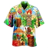 Chemise Homme Tribal Col rabattu 3D Bouton bas Manches Courtes Plein Air Décontractée du"idien Standard Mélange de Coton Décontractée Mode Confortable miniinthebox