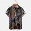 Chemise Homme Vagues Col rabattu 3D Bouton bas Manches Courtes Plein Air Décontractée du"idien Standard Mélange de Coton Décontractée Mode Confortable miniinthebox
