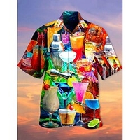 chemises hawa ennes de vacances pour hommes cocktail plage rides chemises aloha surdimensionnées miniinthebox