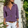 Chemisier Chemise Femme Casual du"idien Travail Plein Manches Longues Patchwork Col de Chemise basique Elégant Vêtement de rue Vert Noir Gris Hauts Standard S miniinthebox