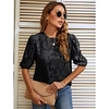 Chemisier Chemise Femme du"idien Fin de semaine Fleur Floral Demi Manches Col Rond Décontractée Vêtement de rue Blanche Noir Bleu Hauts Manches Lanterne Standard S miniinthebox