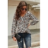Chemisier Chemise Femme du"idien Fin de semaine Fleur Floral Léopard Manches Longues Lacet Imprimer Col en V Décontractée Vêtement de rue Vert Noir Bleu Hauts Standard S / 3D effet miniinthebox