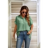 Chemisier Chemise Femme du"idien Fin de semaine Plaid Manches Courtes Col en V Décontractée Vêtement de rue Vert Blanche Noir Hauts Standard S miniinthebox