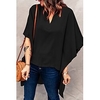 Chemisier Chemise Femme du"idien Fin de semaine Plein Demi Manches Asymétrique Col en V Décontractée Vêtement de rue Blanche Noir Bleu Hauts Standard S miniinthebox