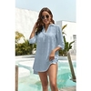 Chemisier Chemise Femme du"idien Fin de semaine Plein Demi Manches Asymétrique Col en V Décontractée Vêtement de rue Blanche Noir Bleu Hauts Standard S miniinthebox