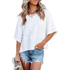 Chemisier Chemise Femme du"idien Fin de semaine Plein Manches 3/4 Col Rond Casual Vêtement de rue Blanche Noir Gris Hauts Standard S miniinthebox