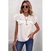 Chemisier Chemise Femme du"idien Fin de semaine Plein Manches Courtes A Volants Col Rond Décontractée Vêtement de rue Vert Blanche Noir Hauts Standard S miniinthebox