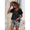 Chemisier Chemise Femme du"idien Fin de semaine Plein Manches Courtes Col Carré Décontractée Vêtement de rue Blanche Noir Bleu Hauts Standard S miniinthebox