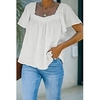 Chemisier Chemise Femme du"idien Fin de semaine Plein Manches Courtes Col Carré Décontractée Vêtement de rue Vert Blanche Noir Hauts Ample S miniinthebox