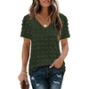 Chemisier Chemise Femme du"idien Fin de semaine Plein Manches Courtes Col en V Décontractée Vêtement de rue Vert Blanche Noir Hauts Standard S miniinthebox