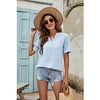 Chemisier Chemise Femme du"idien Fin de semaine Plein Manches Courtes Col en V Décontractée Vêtement de rue Vert Blanche Noir Hauts Standard S miniinthebox