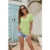 Chemisier Chemise Femme du"idien Fin de semaine Plein Manches Courtes Col en V Décontractée Vêtement de rue Vert Blanche Noir Hauts Standard S miniinthebox
