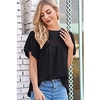 Chemisier Chemise Femme du"idien Fin de semaine Plein Manches Courtes Découpé Col Rond Décontractée Vêtement de rue Blanche Noir Hauts Standard S miniinthebox
