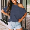 Chemisier Chemise Femme du"idien Fin de semaine Plein Manches Courtes Une Epaule Décontractée Vêtement de rue Vert Blanche Noir Hauts Standard S miniinthebox